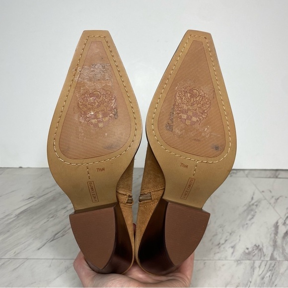 Vince Camuto Nerlinji Brown Suede Bootie 7.5 M - Picture 14 of 15